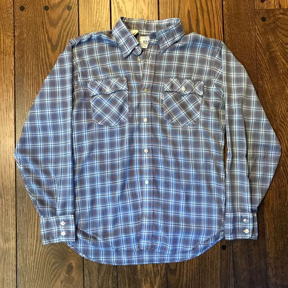 Vtg 1980 Levi Olympic Games Plaid Button Up